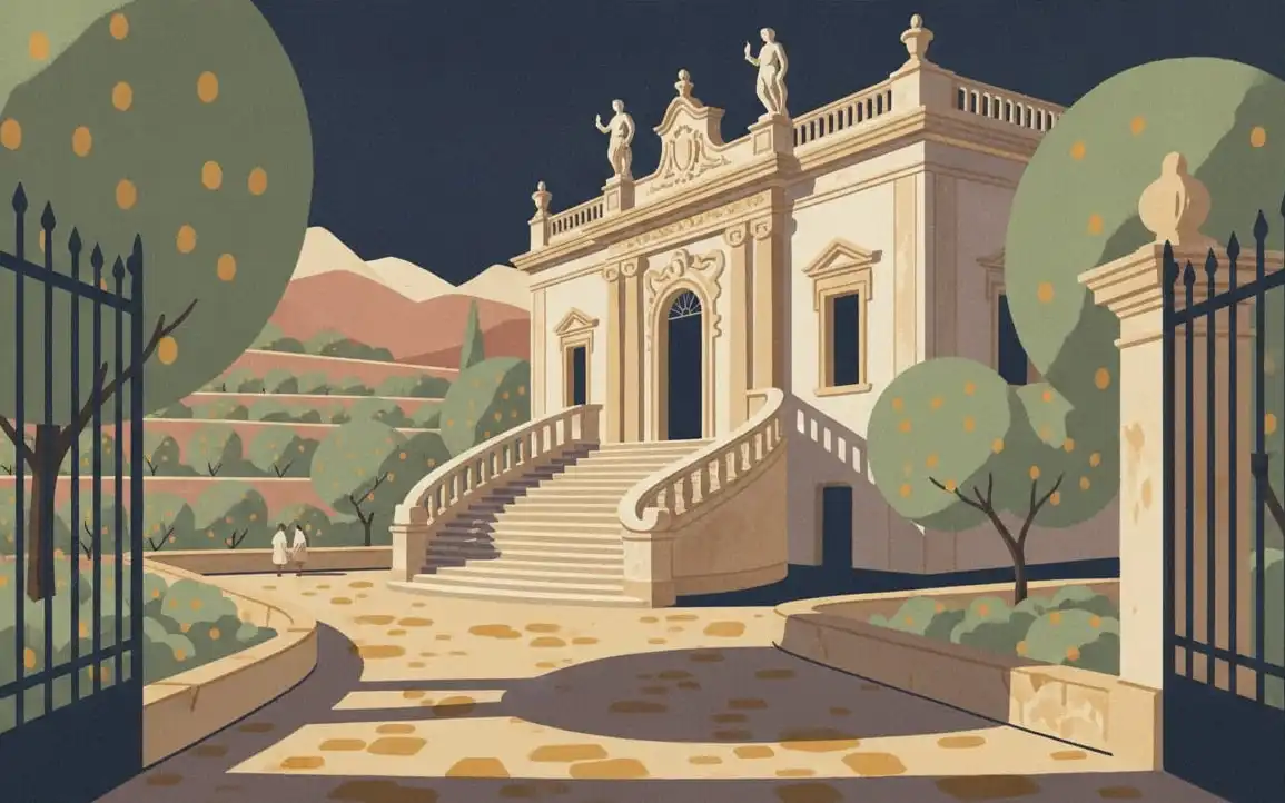 奴隶城堡(托马西诺先生的别墅):人工智能生成的插画,并非实景照片