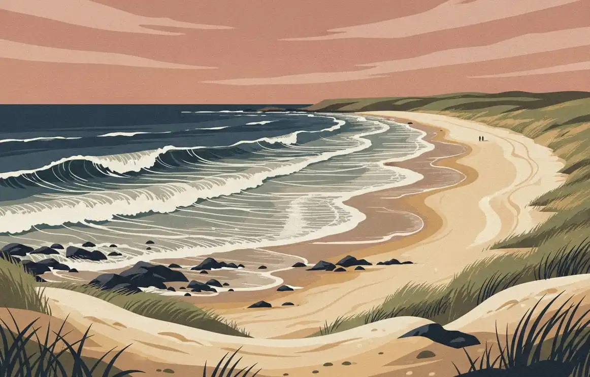 Freshwater West: mit künstlicher Intelligenz erstellte Illustration, kein Foto