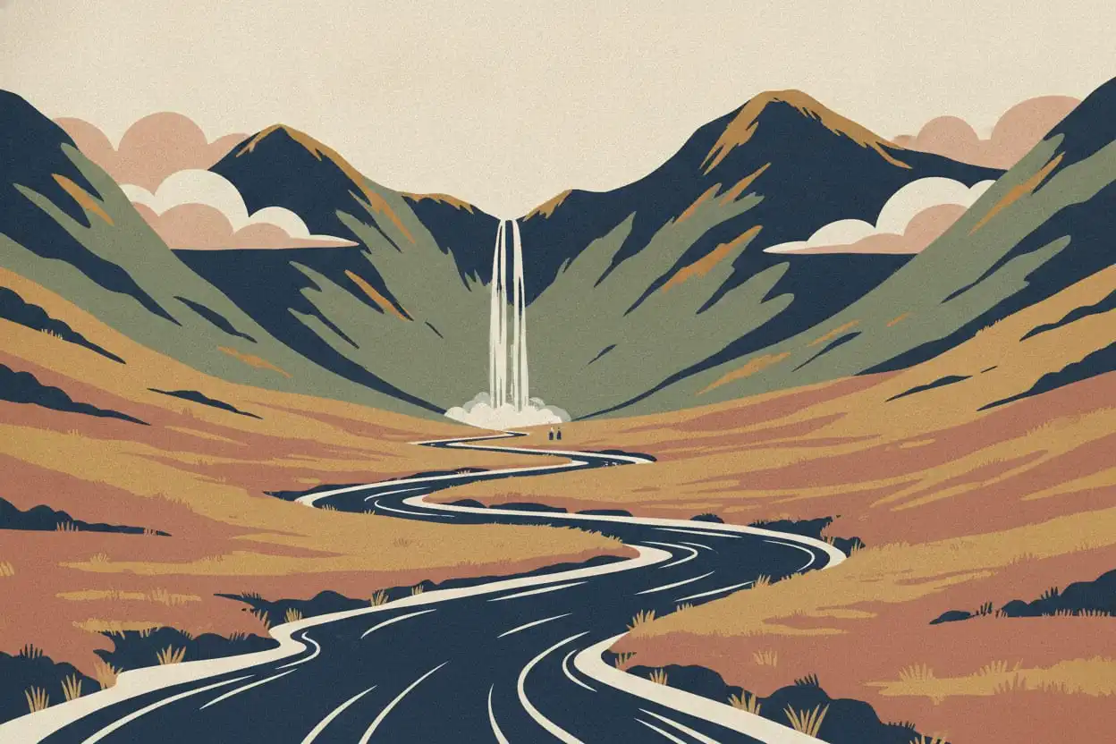 Steall Falls: mit künstlicher Intelligenz erstellte Illustration, kein Foto